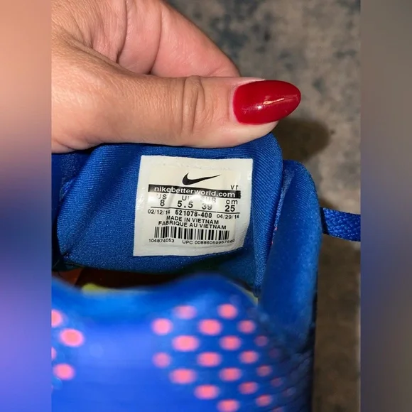 Nike Air Max 2014 Blue/Pink Running Shoes Womens 8 - Picture 6 of 6